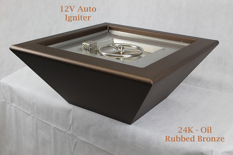 24 inch pool fire bowl by USA Fire Bowls in Oil-Rubbed-Bronze