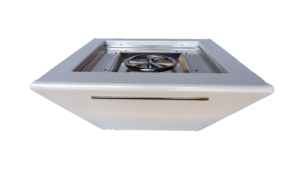 24-inch Pearl White pool fire bowls by USA Fire Bowls