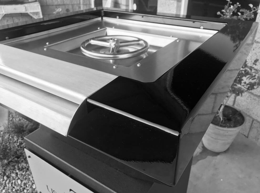 Black Fire Bowl with water feature for Pools