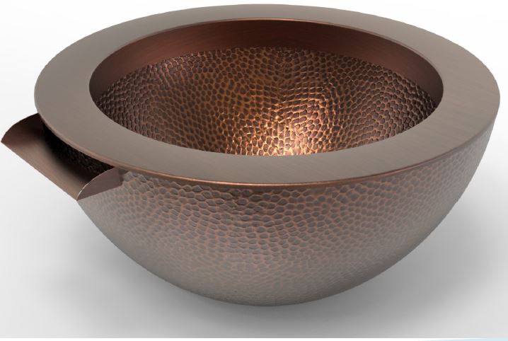 Copper w Spillway 2 copper fire bowls