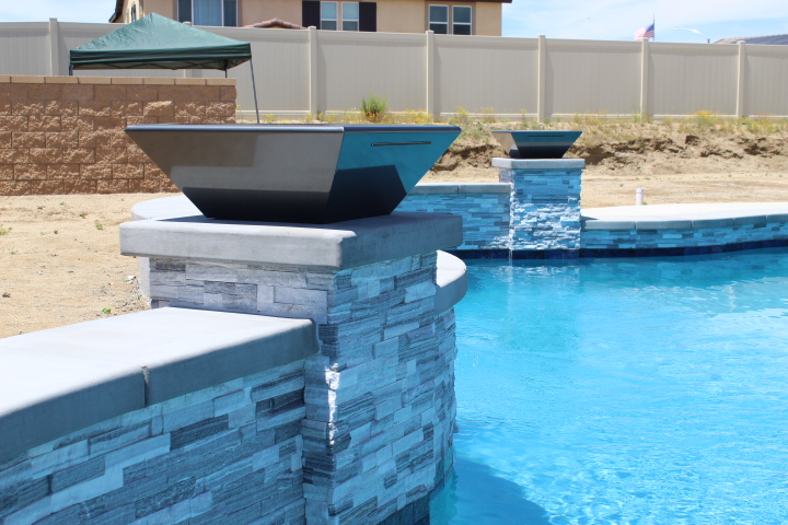 water and fire bowls for pools by USA Fire Bowls