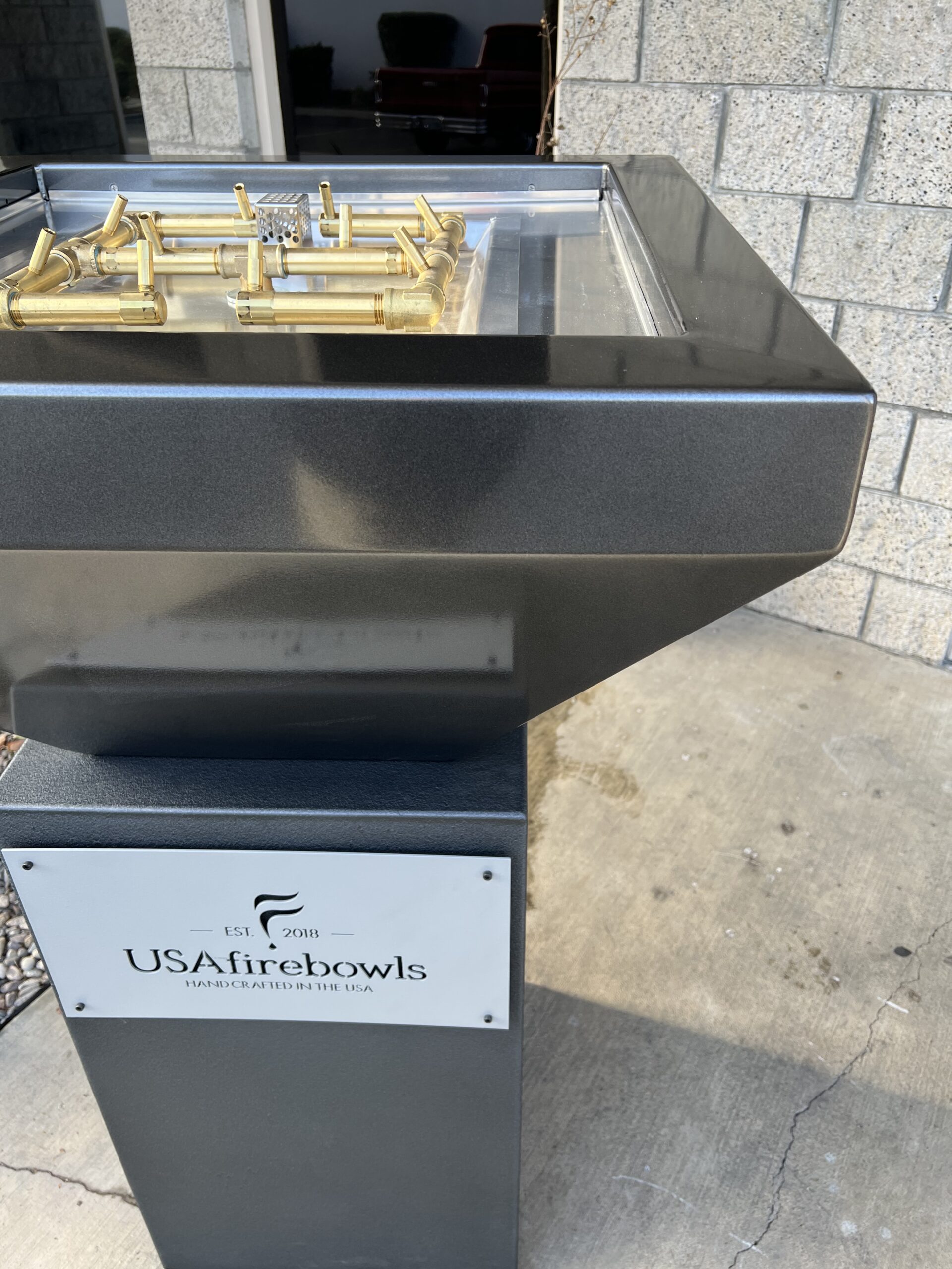 Pool Fire Bowl with Brass Burners by USA Fire Bowls