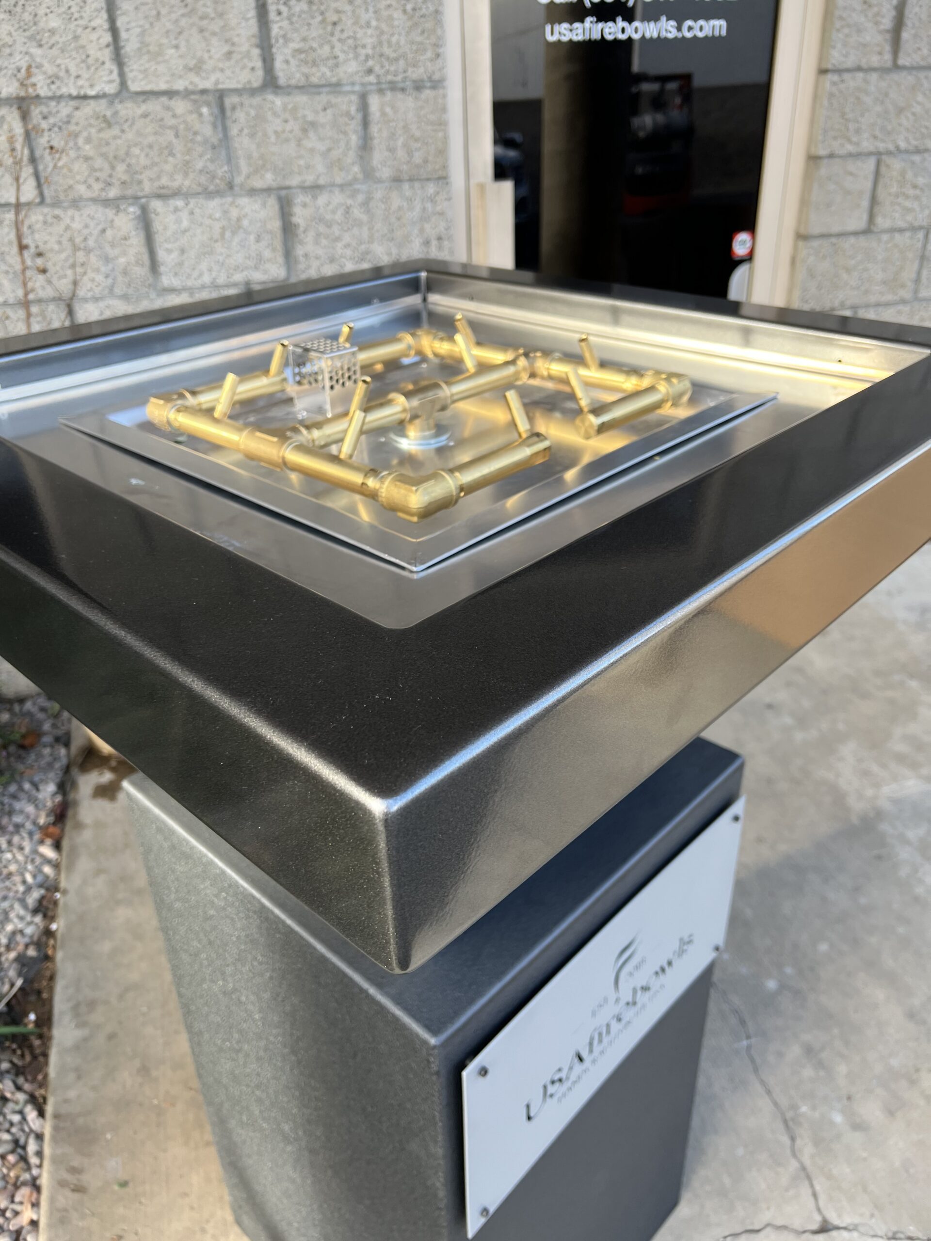 Pool Fire Bowl with Brass Burners by USA Fire Bowls