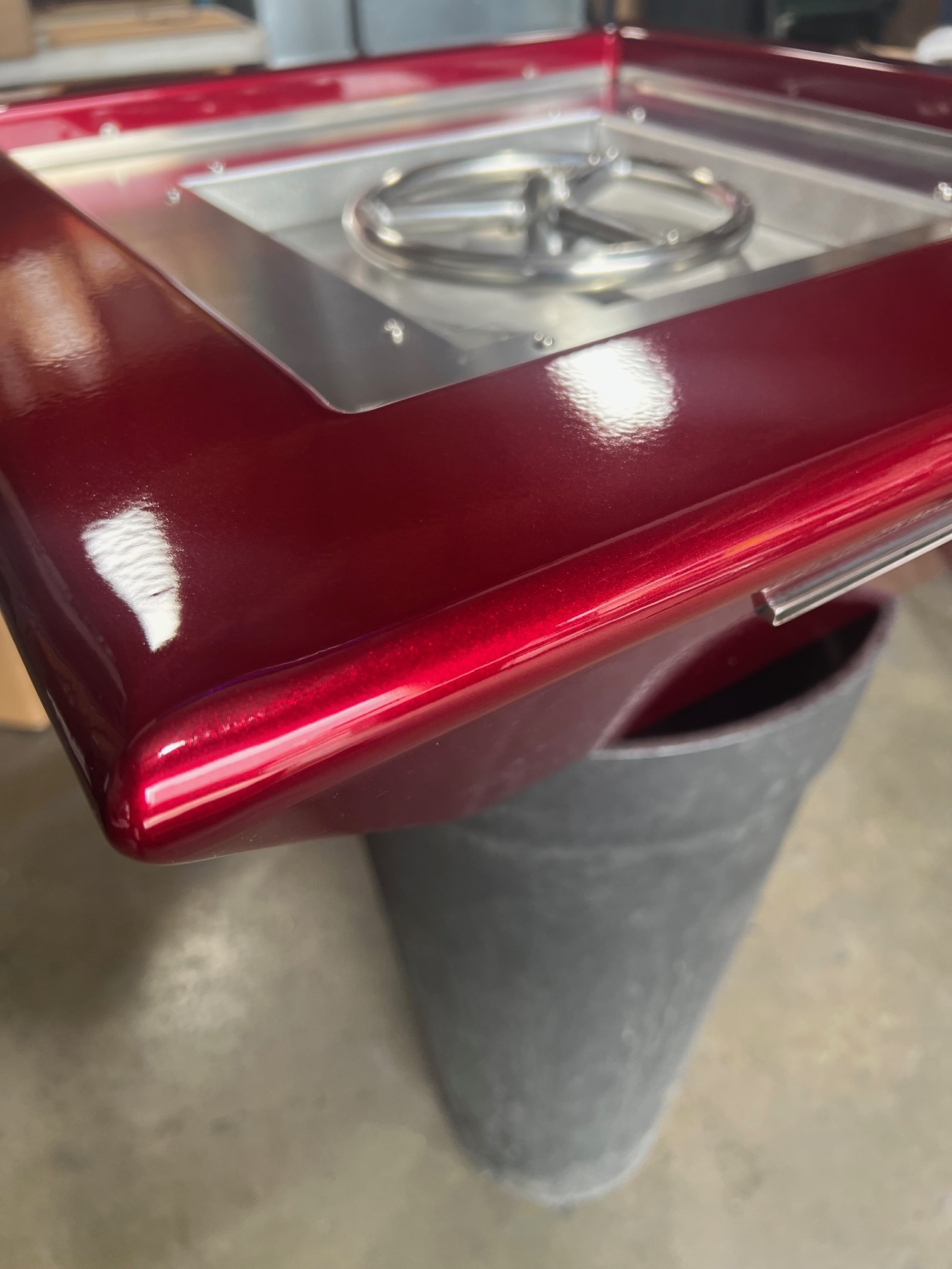 Pool fire bowl by USA Fire Bowls in Red