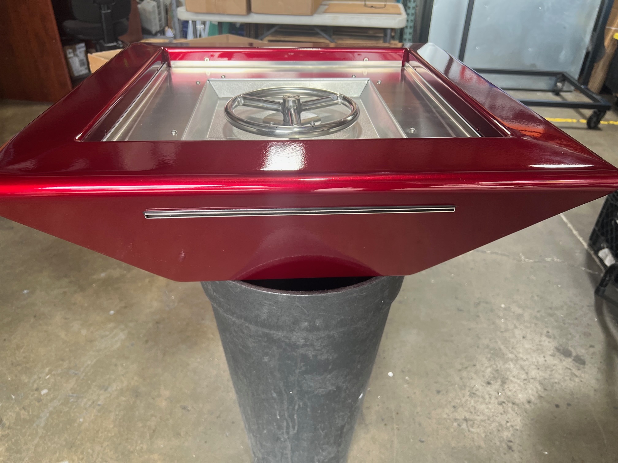 Pool fire bowl by USA Fire Bowls in Red