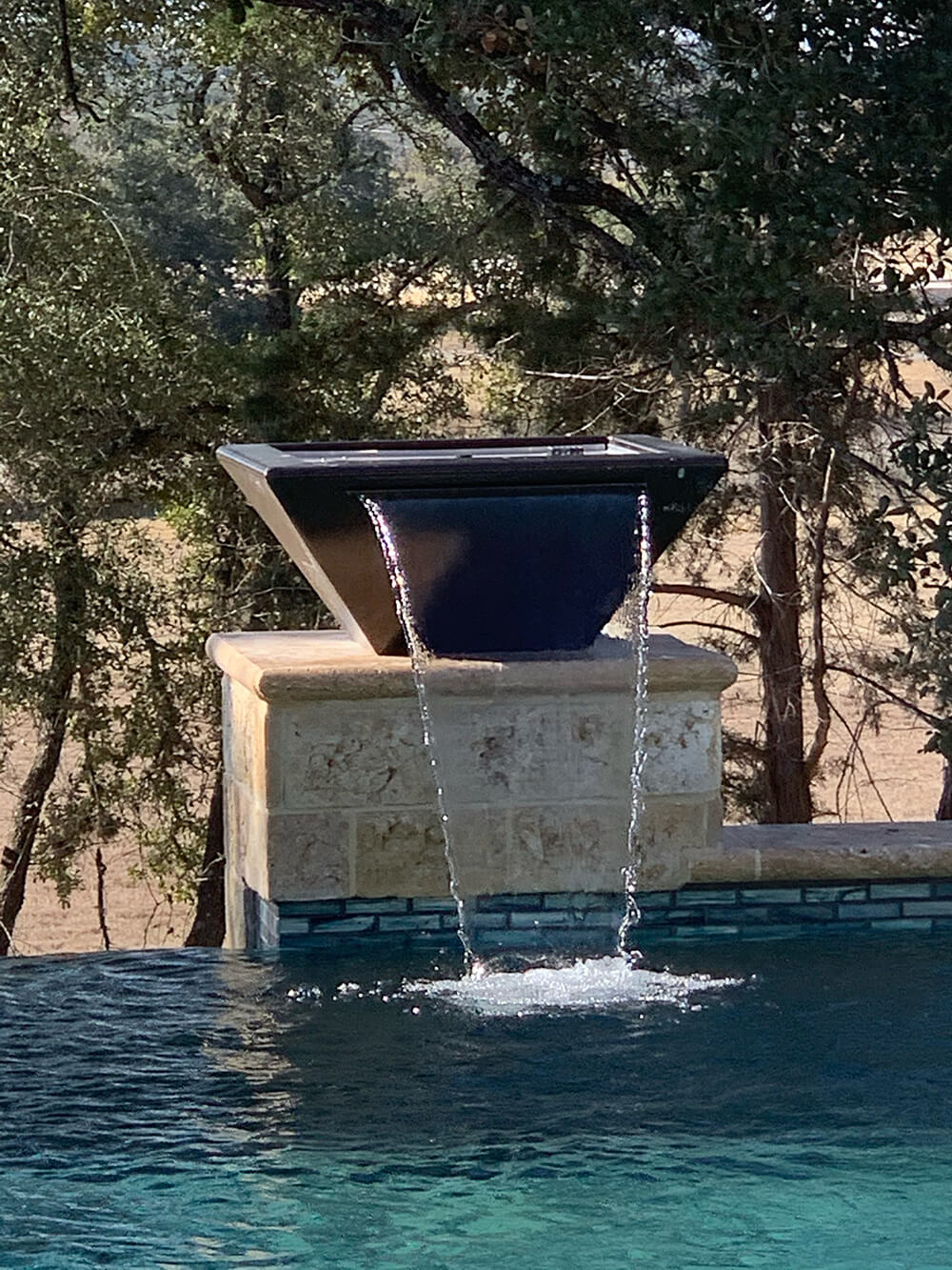 Fire and Water Bowl on Pool