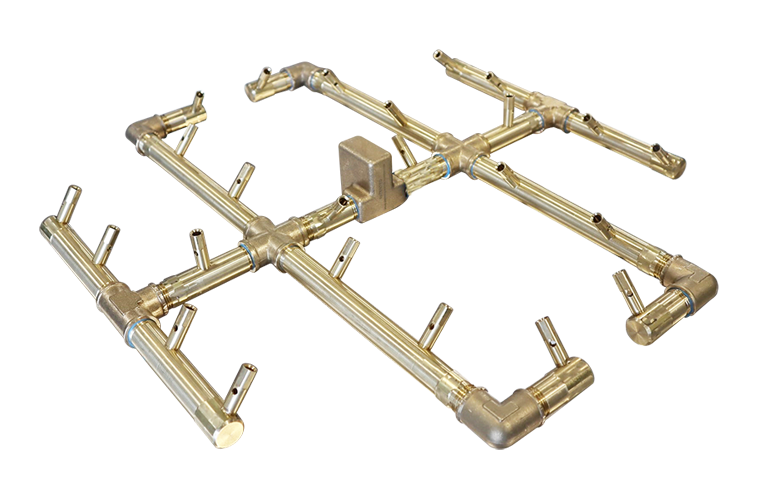 240K BTU Crossfire® Brass Burner for 30" Square or Round Fire Pit Plates