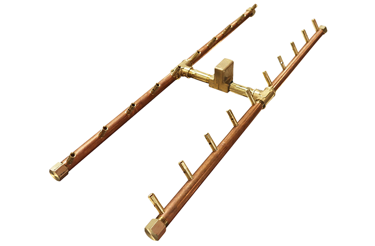 200K BTU H-Style Brass Burner for Rectangular Fire Pit Openings - 40"x17"