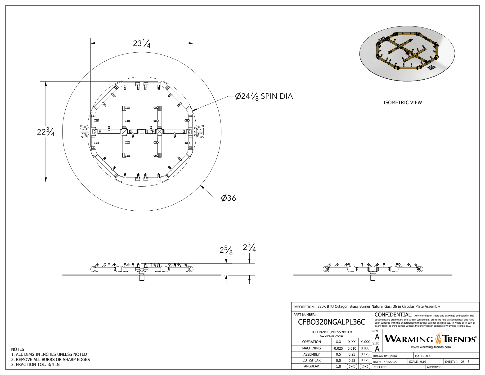 Crossfire Brass Fire Pit Burners by Warming Trends