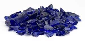 Dark Blue 3/4" - 1" Recycled Fire Glass + Priced per Pound (Sold in 10 lb increments)