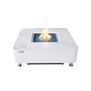 Annecy 42” Porcelain Top Fire Table - Bianco White