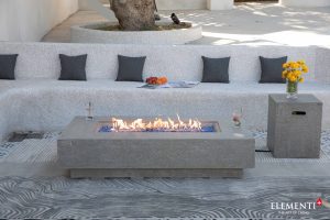 Riviera 60” Sandstone Fire Table - Light Gray