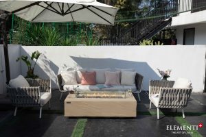 Colorado 56” Sandstone Fire Table - Sunlight Yellow